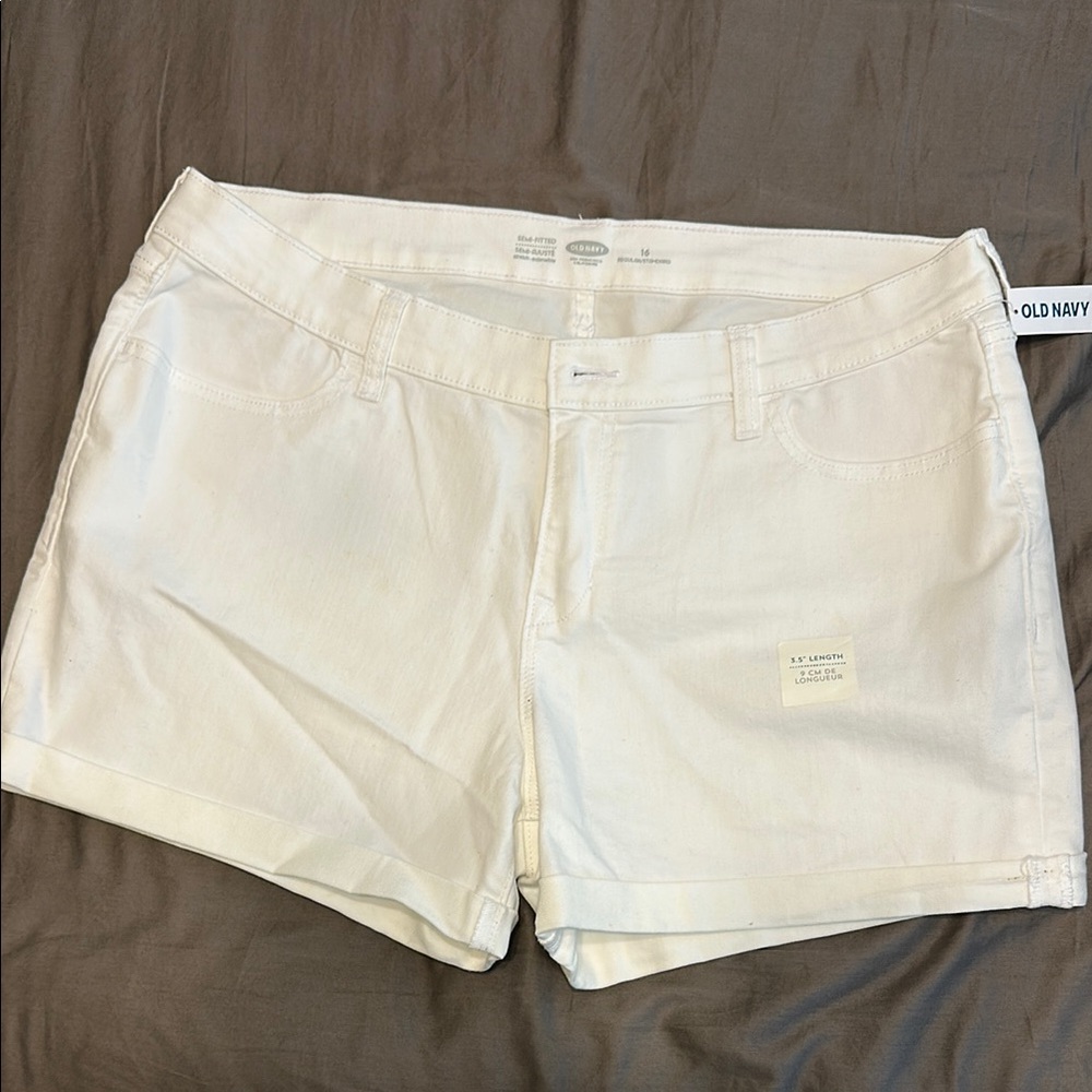 Old Navy White Bermuda Shorts Classic Cotton Style